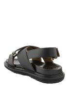 Marni Criss-cross Fussbett Calfskin Sandal Marni Criss-cross Fussbett Calfskin Sandal - Black