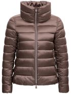 Save the Duck High Neck Ecological Brown Down Jacket Save the Duck High Neck Ecological Brown Down Jacket - Brown