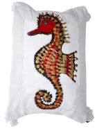 Acrylic Hand Painted Outdoor Cushion 50x50 cm Le Botteghe su Gologone Acrylic Hand Painted Outdoor Cushion 50x50 cm - Red Fantasy