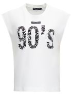 Dolce & Gabbana White Cotton T-shirt With 90's Front Print Dolce & Gabbana White Cotton T-shirt With 90's Front Print - White