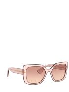 Miu Miu Eyewear Miu Miu Mu 09vs Pink Transparent Sunglasses Miu Miu Eyewear Miu Miu Mu 09vs Pink Transparent Sunglasses - Pink Transparent