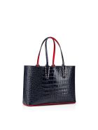 Christian Louboutin Blue Cocco Printed Leather Small Cabata Bag Christian Louboutin Blue Cocco Printed Leather Small Cabata Bag - BLUE