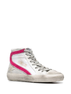Woman White And Fuchsia Slide Sneakers Golden Goose Woman White And Fuchsia Slide Sneakers