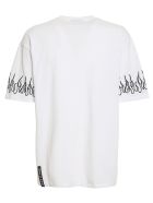 Vision of Super Tshirt Embroidered Black Flame Vision of Super Tshirt Embroidered Black Flame - White