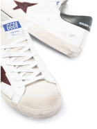 Man White Super-star Sneakers With Red Star And Black Spoiler Golden Goose Man White Super-star Sneakers With Red Star And Black Spoiler
