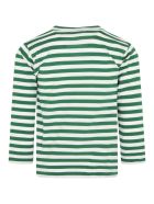 Comme des Garçons Play White And Green Striped T-shirt With Heart Comme des Garçons Play White And Green Striped T-shirt With Heart - Green