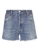 RE/DONE Denim Rip Cuff Detail Shorts RE/DONE Denim Rip Cuff Detail Shorts - Indigo