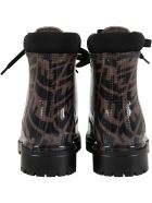 Fendi Brown Boots For Kids With Logo Vertigo Fendi Brown Boots For Kids With Logo Vertigo - Brown