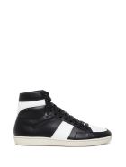 Saint Laurent Signature Court Sneakers In White And Black Leather Saint Laurent Signature Court Sneakers In White And Black Leather - White/black