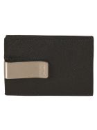 Prada Logo Plaque Clipped Card Holder Prada Logo Plaque Clipped Card Holder - Black