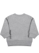 Dsquared2 Grey Sweatshirt For Baby Boy With Maple Leaf Dsquared2 Grey Sweatshirt For Baby Boy With Maple Leaf - Grey