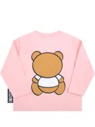 Moschino Pink T-shirt For Baby Girl With Teddy Bear Moschino Pink T-shirt For Baby Girl With Teddy Bear - Pink