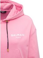 Balmain Pink Cropped Hooduie With Logo Balmain Pink Cropped Hooduie With Logo - Pink