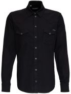 Dolce & Gabbana Black Cotton Shirt With Logo Dolce & Gabbana Black Cotton Shirt With Logo - Black