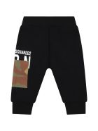 Dsquared2 Black Sweatpant For Baby Boy With Logo Dsquared2 Black Sweatpant For Baby Boy With Logo - Black