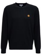 Kenzo Black Wool Sweater With Tiger Patch Kenzo Black Wool Sweater With Tiger Patch - Black