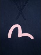 Evisu Blue Cotton Hoodie With Logo Print Evisu Blue Cotton Hoodie With Logo Print - Blu