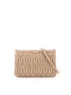 Miu Miu Quilted Nappa Clutch Miu Miu Quilted Nappa Clutch - Beige