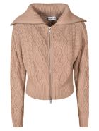 self-portrait Cable Knit Cardigan self-portrait Cable Knit Cardigan - Taupe