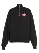 Palm Angels Palm Tree Sweatshirt Palm Angels Palm Tree Sweatshirt - BLACK FUCHSIA