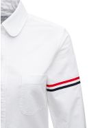 Thom Browne White Cotton Shirt With Rwb Stripe Inserts Thom Browne White Cotton Shirt With Rwb Stripe Inserts - White