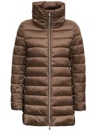 Save the Duck Long Brown Nylon Down Jacket Save the Duck Long Brown Nylon Down Jacket - Brown