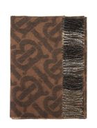 Burberry Tb Half Mega - Reversible Cashmere Scarf With Tartan And Monogram Pattern Burberry Tb Half Mega - Reversible Cashmere Scarf With Tartan And Monogram Pattern - Dark Chestnut Brown