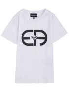 Emporio Armani Cotton Blend T-shirt With Logo Print Emporio Armani Cotton Blend T-shirt With Logo Print - White