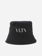 Valentino Garavani Bucket Hat In Cotton With Vltn Print Valentino Garavani Bucket Hat In Cotton With Vltn Print - Nero