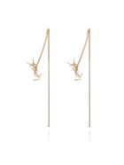 Saint Laurent Gold Brass Earrings With Logo Saint Laurent Gold Brass Earrings With Logo - GOLD