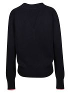Victoria Beckham Embroidered V-neck Sweater Victoria Beckham Embroidered V-neck Sweater - Navy/Pink
