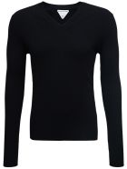 Bottega Veneta Black Long-sleeved Ribbed Wool Sweater Bottega Veneta Black Long-sleeved Ribbed Wool Sweater - Black