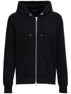 Balmain Back Cotton Hoodie With Logo Print Balmain Back Cotton Hoodie With Logo Print - Black