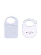 White And Light Blue Baby Bibs Set With Logo Givenchy White And Light Blue Baby Bibs Set With Logo - Bianco/azz. past.