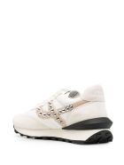 Ash Leather And Fabric Sneakers With Studs Detail Ash Leather And Fabric Sneakers With Studs Detail - White