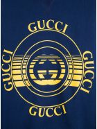 Gucci Cotton Blue Hoodie With Disck Print Gucci Cotton Blue Hoodie With Disck Print - (blue/yellow/mc)