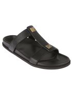 Valentino Garavani Stud Detail Flat Sandals Valentino Garavani Stud Detail Flat Sandals - Black