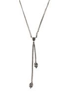 Alexander Mcqueen Double Wrap Skull Necklace Alexander McQueen Double Wrap Skull Necklace - Silver