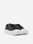 Alexander McQueen Leather Sneakers With Contrasting Inserts Alexander McQueen Leather Sneakers With Contrasting Inserts - Black