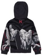 Kenzo Kids Grey Cotton Printed Hoodie With Logo Kenzo Kids Grey Cotton Printed Hoodie With Logo - Grey
