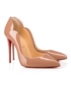Christian Louboutin Hot Chic 100 Nude Patent Leather Pumps Christian Louboutin Hot Chic 100 Nude Patent Leather Pumps - NUDE