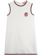 Gucci Jersey Dress With Gg Strawberry Patch Gucci Jersey Dress With Gg Strawberry Patch - White