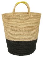 Sensi Studio Weaved Classic Tote Sensi Studio Weaved Classic Tote - Yellow/Caramel/Black