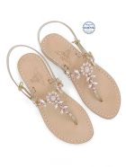 Marina Grande Flip Flops Thong Sandals Dea Sandals Marina Grande Flip Flops Thong Sandals - gold, crystal, pink