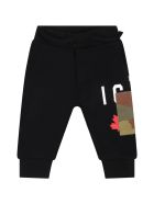 Dsquared2 Black Sweatpant For Baby Boy With Logo Dsquared2 Black Sweatpant For Baby Boy With Logo - Black