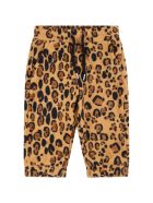 Mini Rodini Beige Sweatpants For Babykids With Leopard Print Mini Rodini Beige Sweatpants For Babykids With Leopard Print - Beige