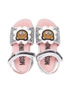 Moschino Sandals With Teddy Bear Application Moschino Sandals With Teddy Bear Application - Bianco