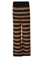 RED Valentino Stripe Pattern Woven Trousers RED Valentino Stripe Pattern Woven Trousers - Brown/Black