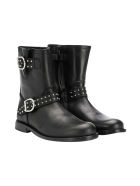 Gallucci Kids Black Ankle Boots With Straps Gallucci Kids Black Ankle Boots With Straps - Nero