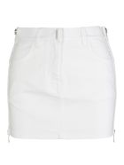 White Denim Mini Skirt With Zip Givenchy White Denim Mini Skirt With Zip - White